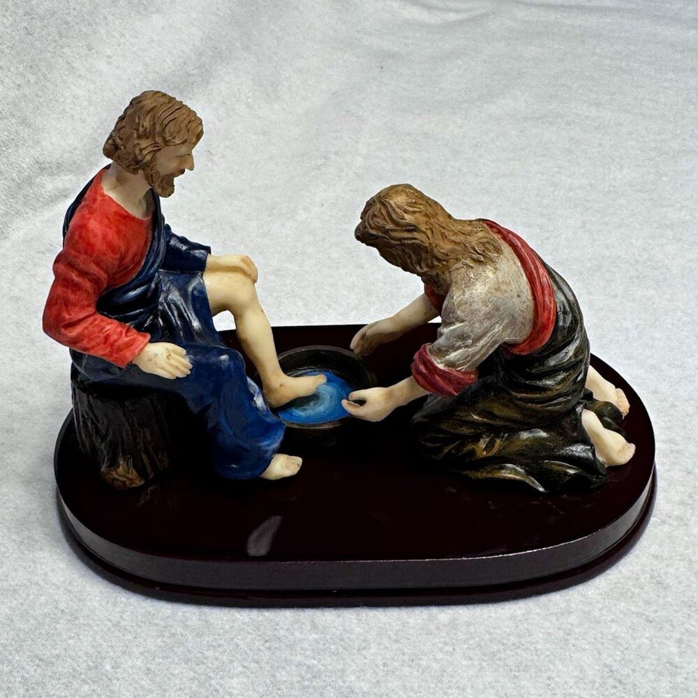 Jesus Washing Disciple's Feet Figurine "Finish His Task" John 4:34
